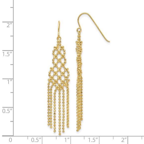 14K Bead Chain Earrings - Picture 2 of 4